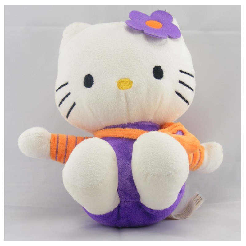 Doudou chat HELLO KITTY violet sac orange SANRIO LICENSE 