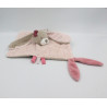 Doudou plat lapin rose beige coeurs Nina NATTOU