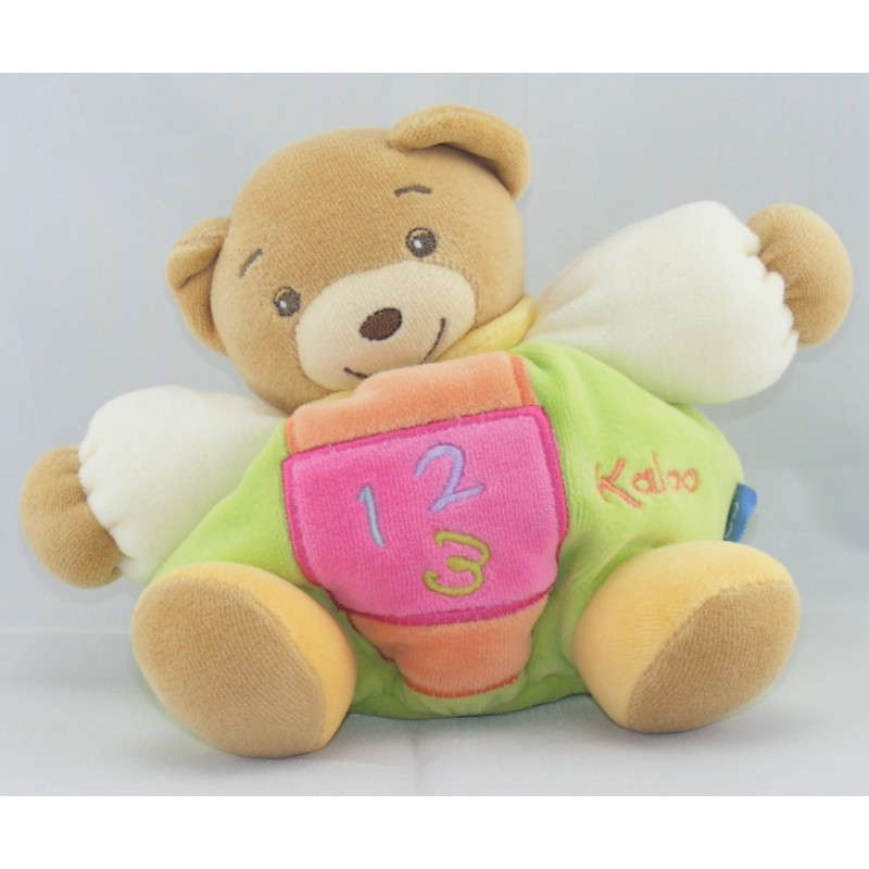 Doudou ours patapouf vert rose 123  KALOO