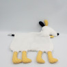 Doudou plat chien blanc bleu jaune Hello SAUTHON