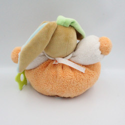 Doudou lapin orange vert bleu hibou chouette colors Kaloo