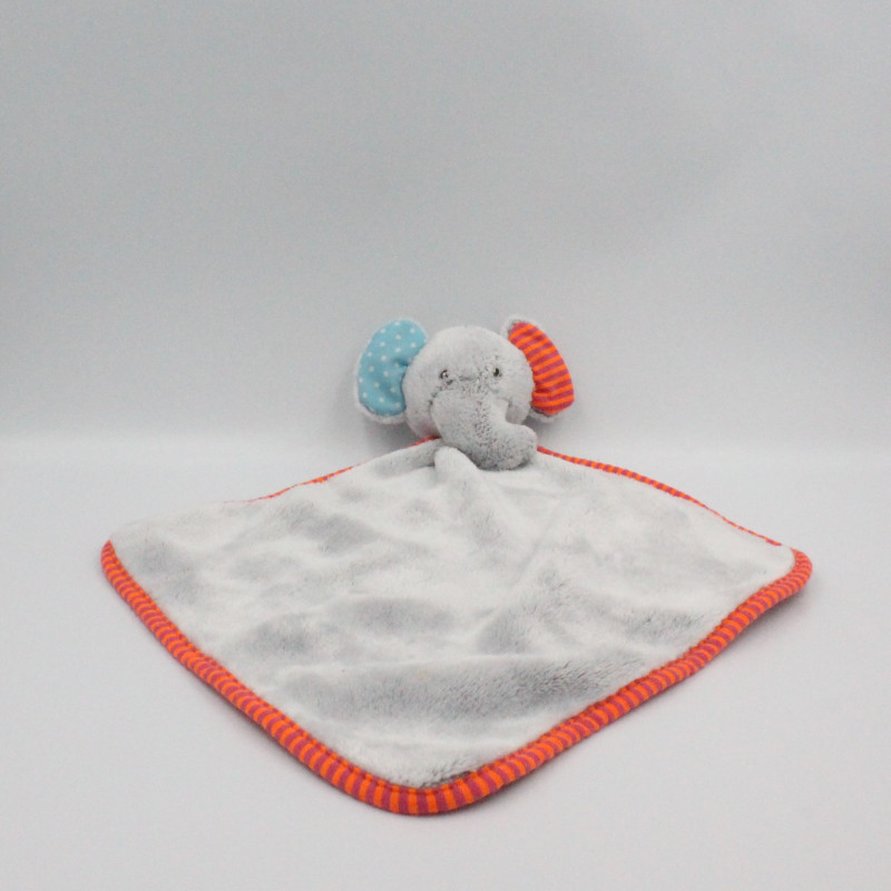 Doudou plat éléphant gris orange ZD TRADING JURONG