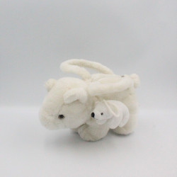 Doudou peluche sac ours polaire blanc FIZZY