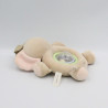Doudou hochet éléphant beige rose AUCHAN