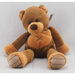 Doudou ours brun pull rayé marron BABY NAT