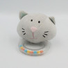 Doudou hochet chat gris VERTBAUDET