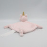 Doudou plat licorne rose blanc pois TOM & KIDDY TOMKIDS