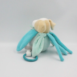 Doudou et compagnie musical chien collector blanc bleu pétales Menthe
