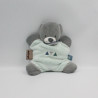Doudou semi plat ours gris bleu Jules NATTOU