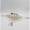 Doudou plat biche faon élan gris blanc violet bleu Amour SAUTHON