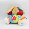 Doudou lapin chubby bleu vert rouge pomme KALOO