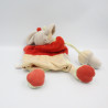 Doudou et compagnie plat marionnette éléphant gris rouge vert Champignon