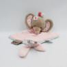 Doudou plat éléphant beige rose bleu coeur Charlotte NATTOU