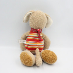 Doudou chien beige rouge rayé SIGIKID