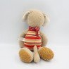 Doudou chien beige rouge rayé SIGIKID