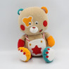 Doudou musical ours beige rouge orange BAWI