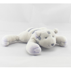 Doudou tigre chat gris mauve OBAIBI