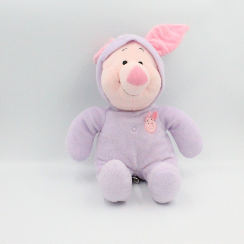 Doudou cochon Porcinet en pyjama mauve DISNEY NICOTOY