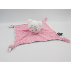 Doudou fille plat gris interieur rose PREMAMAN ORCHESTRA