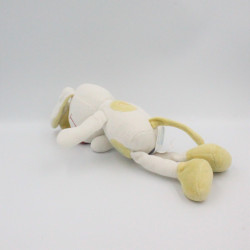 Doudou chien blanc vert cocard SUCRE D'ORGE