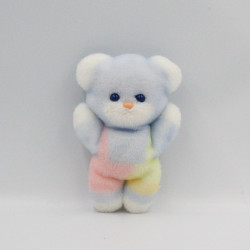 Doudou Peluche ours bleu jaune rose vert BOULGOM