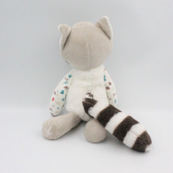 Doudou raton laveur beige marron blanc KALOO