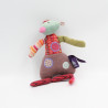 Petit Doudou souris rose vert Les Jolis pas beaux MOULIN ROTY
