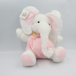 Peluche Puffalump éléphant blanc rose Complete rapport BIKIN