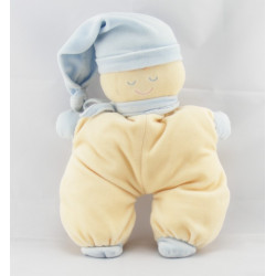 Doudou lutin garçon écru bonnet bleu NICOTOY
