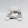 Doudou plat ours blanc gris étoiles TEX NICOTOY