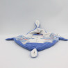 Doudou plat lapin chien bleu blanc rouge marin TEX BABY