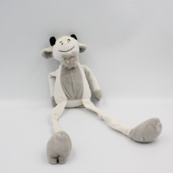 Doudou chèvre bouc blanc gris noir aux longues pattes LES PETITES MARIE