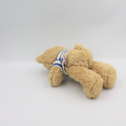 Doudou Ours beige pull bleu rayé marin mouette Pommette