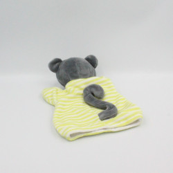 Doudou marionnette singe gris vert OBAIBI