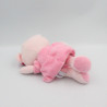 Doudou ours rose oiseau fleurs POMMETTE