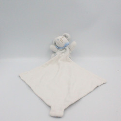 Doudou souris bleu avec mouchoir SUCRE D'ORGE