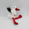 Peluche cigogne blanche rouge noir Alsace 