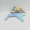 Doudou plat luminescent lapin bleu étoile lune BABY NAT