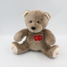 Doudou ours marron rouge coeurs NOCIBE 2018