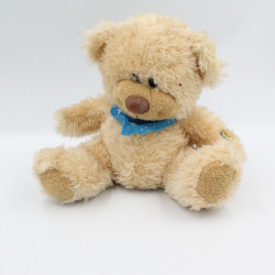 Peluche ours beige foulard bleu FIZZY