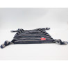 Doudou plat carré bleu marine gris rayé cadeau VERTBAUDET