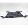 Doudou plat carré bleu marine gris rayé cadeau VERTBAUDET
