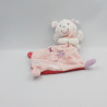 Doudou ours papillon blanc rose mauve mouchoir POMMETTE