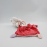 Doudou ours papillon blanc rose mauve mouchoir POMMETTE