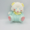 Doudou peluche puffalump ours en toile blanc jaune bleu rose PLAYSKOOL 1991