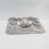 Doudou plat carré hippopotame gris tendresse OBAIBI