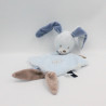Doudou plat triangle lapin bleu beige Bibou NATTOU