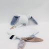 Doudou plat triangle lapin bleu beige Bibou NATTOU