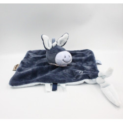 Doudou plat lapin bleu marine bleu Bibou NATTOU