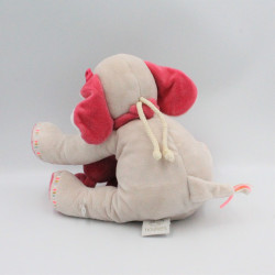 Doudou musical éléphant gris rose avec lapin Anna et Pili NOUKIE'S